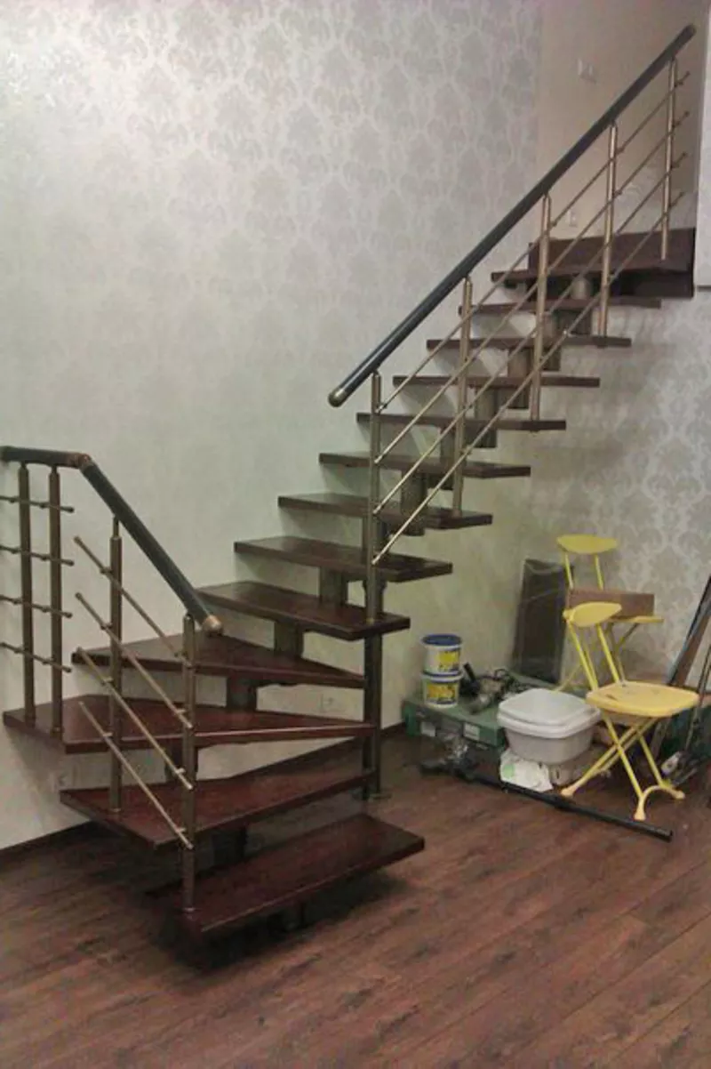 Маршевые лестницы по доступной цене на металлическом каркасе. 3